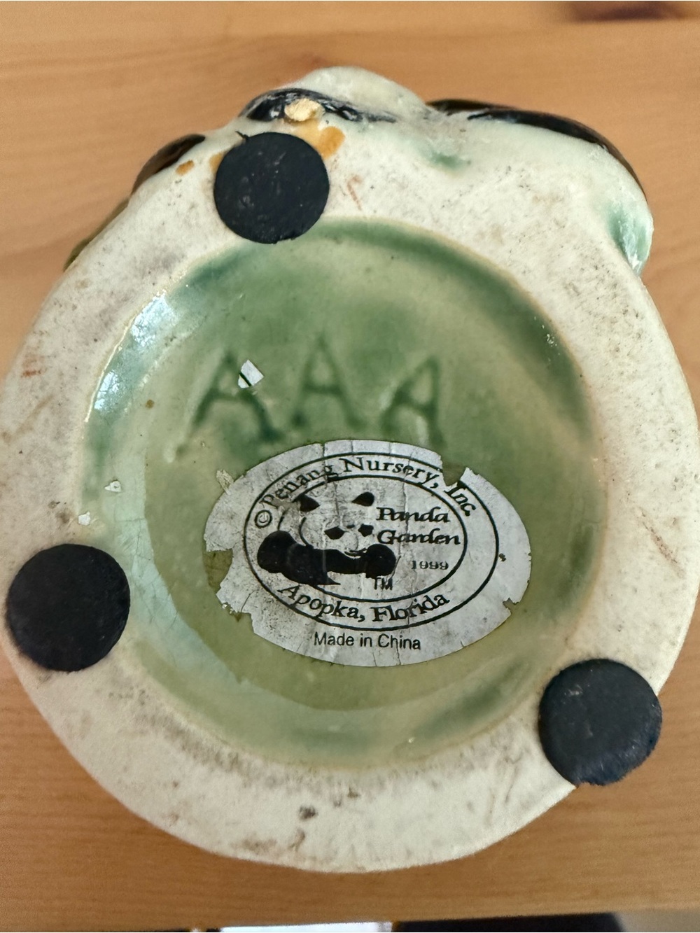 Vintage Green Ceramic Panda Bamboo Planter Vase Home Decor - Picture 10 of 10